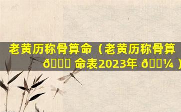 老黄历称骨算命（老黄历称骨算 🕊 命表2023年 🌼 ）